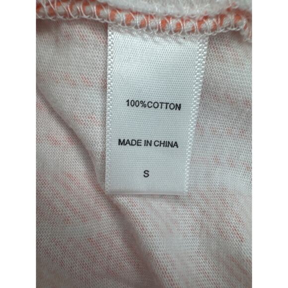 Stan Herman 100% SMALL Cotton orange white caftan jersey knit spilt Vneck lounge - Picture 9 of 10